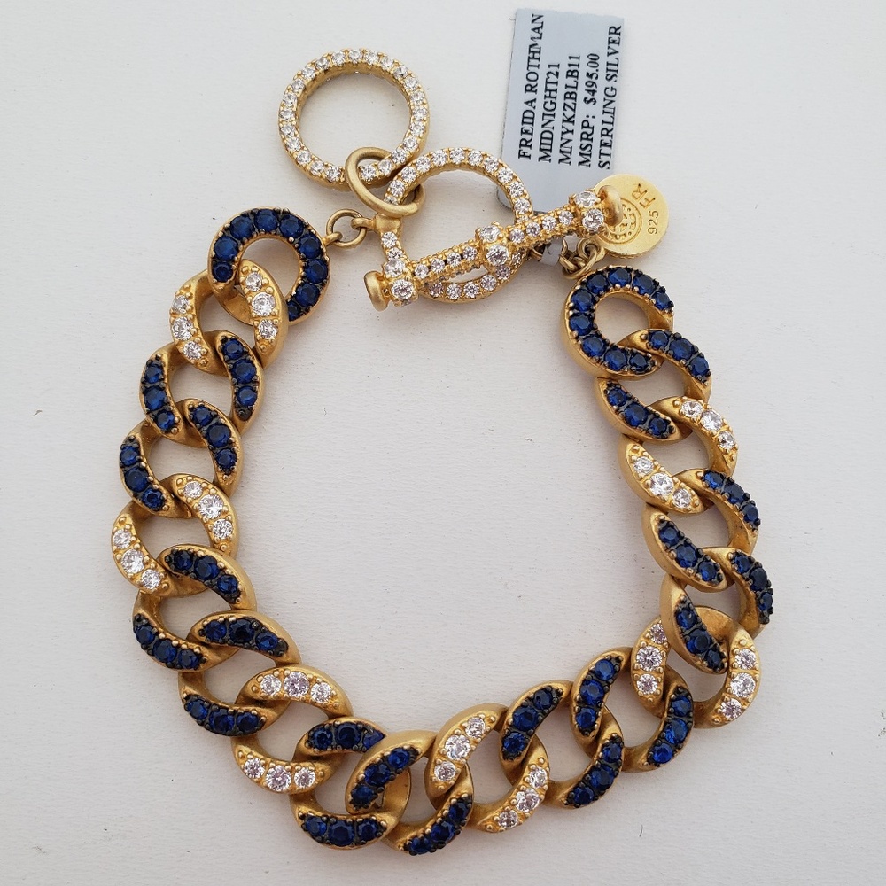 Freida Rothman Sterling Silver Midnight Chain Link Bracelet